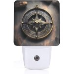Design magique runes nordiques boussole motifs veilleuse led avec capteur du crepuscule a l'aube pour ...