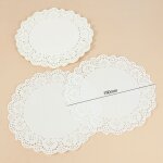 Dessous de verre en dentelle ronde blanche, napperon en papier polymre, emballage cadeau bricolage, ...