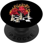 Diable de flamme avec echiquier et pièces d'échecs - echecs popsockets popgrip interchangeable Diable de flamme avec echiquier et pièces d'échecs - echecs popsockets popgrip interchangeable