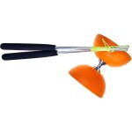 Diabolo en caoutchouc acrobat avec btons en aluminium - orange