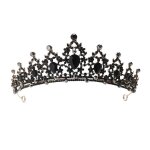 Diad��me en strass noirs pour femme, serre - t��te, couronne d'anniversaire, accessoire de bal de princesse ...