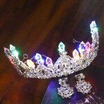 Diadème couronne de mariée avec lumière led pour fille shoous, accessoires de cheveux en biscuits, fête ... Diadème couronne de mariée avec lumière led pour fille shoous, accessoires de cheveux en biscuits, fête ...