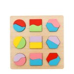 Dichotomique - puzzle 3d color en bois pour enfant, tangram mathmatique, jeu de cube, magination prs ...