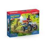 Dinosaurs fuite sur quad face au vlociraptor