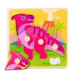 Dinosaure 2 - puzzle 3d en bois pour bb, jouets educatifs, animaux de dessin anim, apprentissage prcoce ...