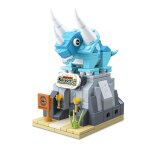 Dinosaures du jurassique, monde en 3d, tyrannosaure rex, blocs de construction, vue de la ville et de ... Dinosaures du jurassique, monde en 3d, tyrannosaure rex, blocs de construction, vue de la ville et de ...
