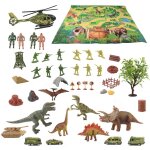 Modle de dinosaure avec tapis de jeu, 50 pices, jouets ralistes pour enfants, figurines de dinosaure ...