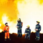 Diorama de pompiers pour enfants, 4 pices, figurines 1:64, ornements, accessoires, jouets - gnrique ...