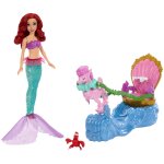 Disney princess mattel - ariel et son char - coffret avec poup�e et figurine