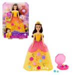 Disney princesses - poupe belle robe  fleurs avec 20 breloques - poupe - 3 ans et +