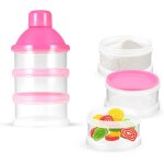 Distributeur de formule portable a 3 niveaux (rose), boîte de rangement pour bonbons pour bébé Distributeur de formule portable a 3 niveaux (rose), boîte de rangement pour bonbons pour bébé
