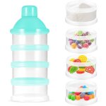 Distributeur de formule portable a 4 niveaux (vert), bote de rangement pour bonbons pour bb
