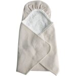 Domiva couverture nomade fluffy - 120 x 120 cm - coton / polyester - galet