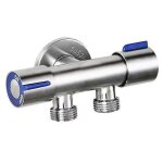 Double poignée en acier inoxydable robinet d'eau froide salle de bain machine a laver robinet deux voies ... Double poignée en acier inoxydable robinet d'eau froide salle de bain machine a laver robinet deux voies ...