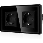 Double prise schuko encastrée en verre - double prise schuko avec plaque en verre incurvé 2, 5d - contact ... Double prise schuko encastrée en verre - double prise schuko avec plaque en verre incurvé 2, 5d - contact ...