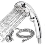 Douche avec tuyau de 1, 5 m, 5 types de jets, douchette a main, douche a economie d'eau, bouton d'arrêt ... Douche avec tuyau de 1, 5 m, 5 types de jets, douchette a main, douche a economie d'eau, bouton d'arrêt ...