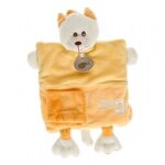 Doudou babynat chat jaune c comme bn899 alphabet marionnette