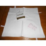 Doudou blanc plat berlingot ours rose doumou bb