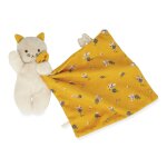 Doudou carré douceur plat chat jaune - kaloo Doudou carré douceur plat chat jaune - kaloo