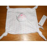 Doudou chat blanc bout'chou etoiles roses fluo naissance boutchou plat Doudou chat blanc bout'chou etoiles roses fluo naissance boutchou plat