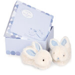 Doudou et compagnie lapin bonbon - chaussons avec hochet bleu - 0 / 6 mois