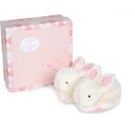 Doudou et compagnie lapin bonbon - chaussons avec hochet rose - 0 / 6 mois