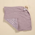 Doudou en coton doux pour bb, serviette apaisante a pois, jouet de sommeil mignon pour enfants, serviette ...