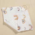 Doudou en coton doux pour b�b�, serviette apaisante a pois, jouet de sommeil mignon pour enfants, serviette ...