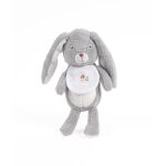 Doudou lapin a broder - dmc - cadeau de naissance personnalis gris