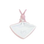Doudou lapin mouchoir 10 cm rose - doudou et compagnie