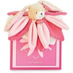 Doudou lapin plat - doudou format carr ptale - 28 cm - rose - ide cadeau de naissance bb fille - ...