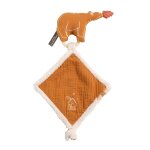 Doudou mouchoir ours en gaze de coton et bouclette