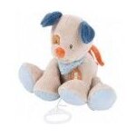 Doudou nattou chien beige 21 cm musical - jim & bob