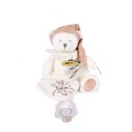 Doudou pantin attache sucette ours 20 cm rose - doudou et compagnie