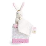 Doudou pantin lapin fleurs