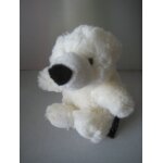 Doudou peluche ours blanc polaire eco 6 - ecosysaction 16 cm