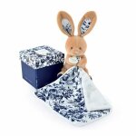 Doudou set cadeau - lapin de pltre et couvercle bleu