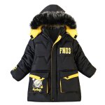 Doudoune chaude � capuche pour enfants, manteau d'hiver � la mode pour gar�ons et filles, v�tements de ...