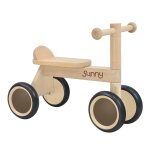 Draisienne avec panier, 4 roues en bois naturel - 1, 5 an a 3 ans