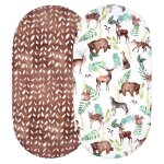 Draps de berceau extensibles pour bb, 2 pices, panier de souris ovale rectangulaire, drap de matelas, ...