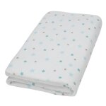 Drap - housse blanc imprime flocon etoiles aqua 70 x 140 cm