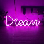 Dream enseigne n�on, 39 x 13, 5 cm led dream enseignes lumineuses lampe a lettre veilleuse n�on aliment�e ...