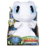 Dreamworks dragons, squeeze & growl lightfury, dragon en peluche de 25 cm avec effets sonores, � partir ...