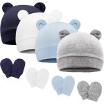 Dreshow bonnets de naissance et moufles de protection bebe gants bonnet nouveau - ne bambin doux mignon ...