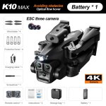Drone quadricoptre rc k11 max avec 3 camras 8k professionnelles, 3 bombes a eau, retour gps, laser ...