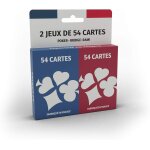 Ducale - jeu de 2 x 54 cartes - jeu de rami, bridge et poker, rouge, blanc, bleu[z926]