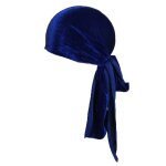 Durag do doo du chiffon en velours pour hommes et femmes, chapeau bandana respirant, longue queue, couvre ...