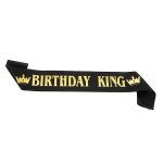 Echarpe d'anniversaire pour homme, noire, avec inscription dore, pour anniversaire, dcoration de fte, ...