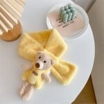 Echarpe en peluche ours de dessin anim pour enfants, 1 pice, echarpe a col crois, imitation fourrure ...