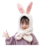 Echarpe tricote en polaire pour enfants, chapeau chaud avec motif de lapin de dessin anim, accessoires ...